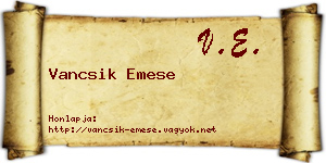 Vancsik Emese névjegykártya