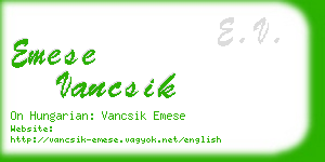 emese vancsik business card